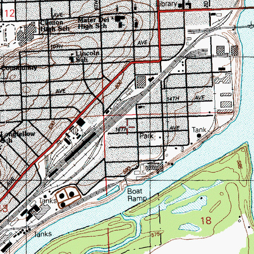 Topographic Map of Irving School (historical), IA