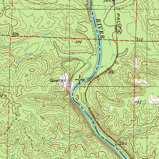 Topographic Map of Big Branch, AR