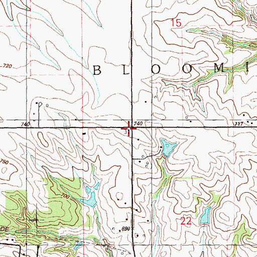 Topographic Map of Kalorama School (historical), IA