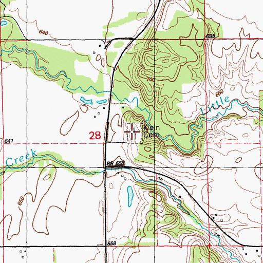 Topographic Map of Klein Cemetery, IA
