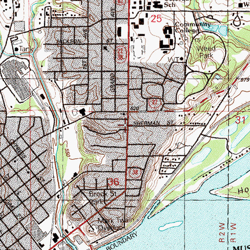 Topographic Map of Lincoln School (historical), IA
