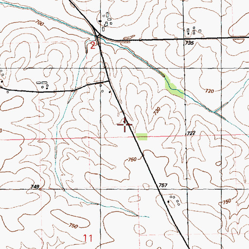 Topographic Map of Linn Grove School (historical), IA