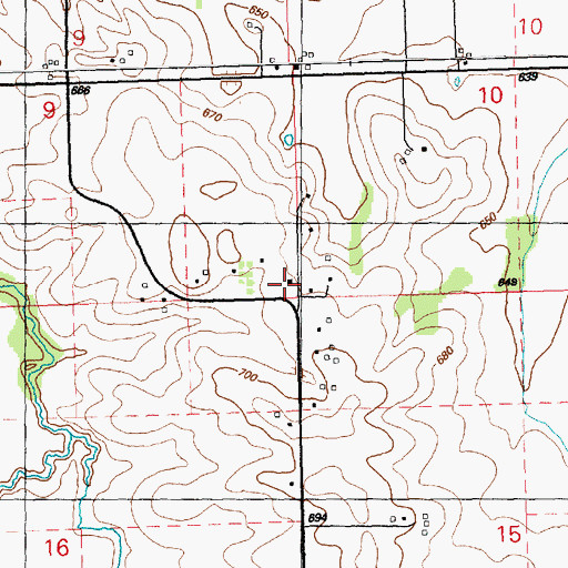 Topographic Map of Looney School (historical), IA