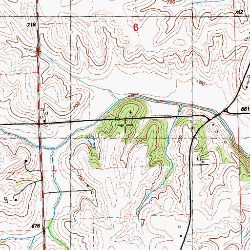 Topographic Map of Lost Grove School (historical), IA