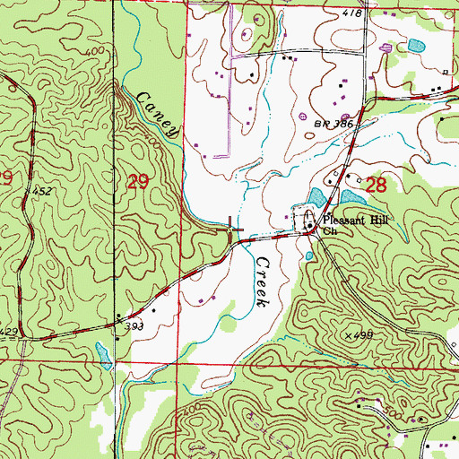 Topographic Map of Big Branch, AR