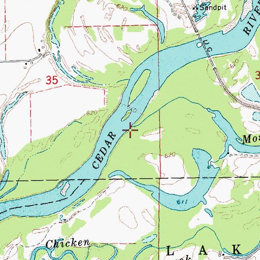 Topographic Map of Mosquito Creek, IA