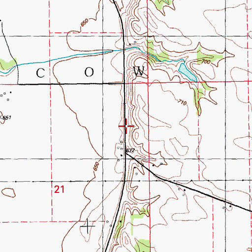 Topographic Map of Oak Hill School (historical), IA