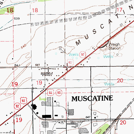 Topographic Map of Olive Branch School (historical), IA