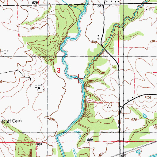 Topographic Map of Otter Creek, IA