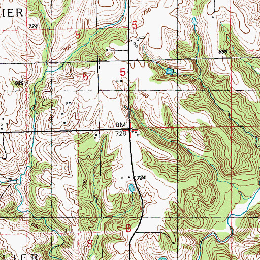Topographic Map of Patterson School (historical), IA