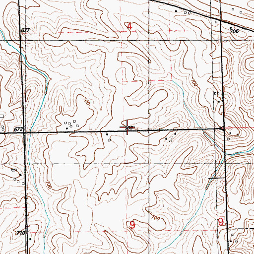 Topographic Map of Pleasant Hill School (historical), IA