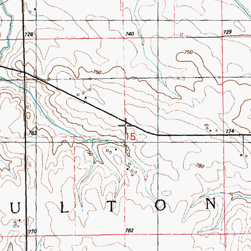 Topographic Map of Prairie Grove School (historical), IA