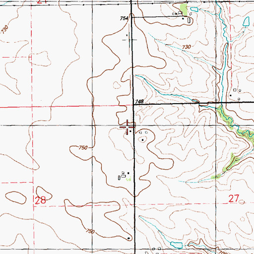 Topographic Map of Prairie School (historical), IA