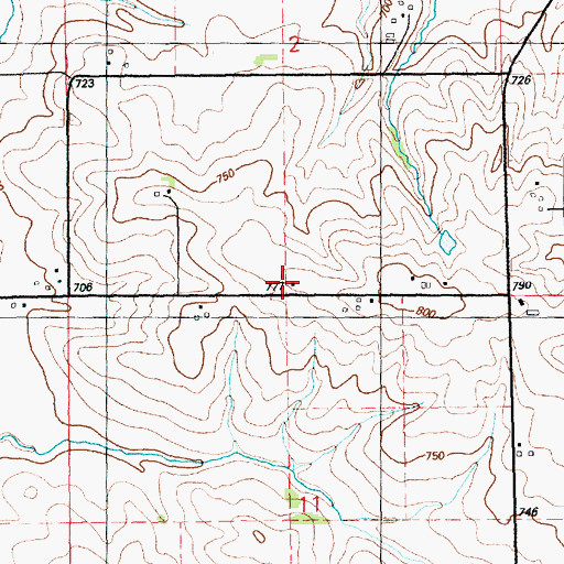 Topographic Map of Prospect Hill School (historical), IA