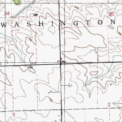 Topographic Map of Quinn School (historical), IA