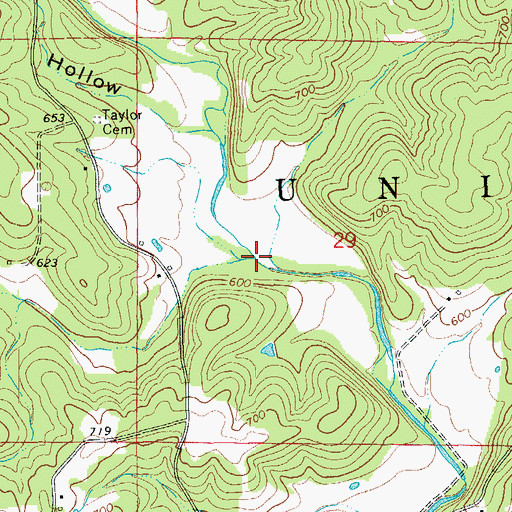 Topographic Map of Big Branch, AR