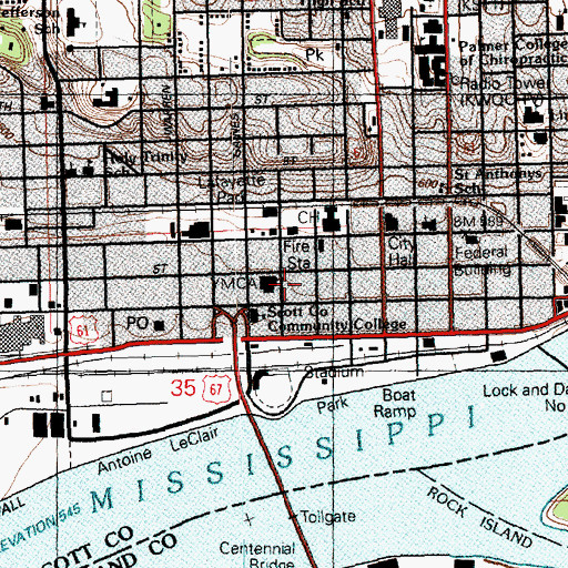 Topographic Map of Salvation Army (historical), IA