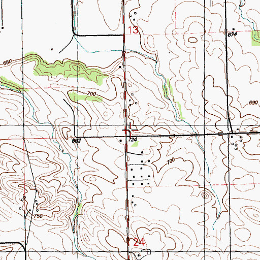Topographic Map of Sand Hill School (historical), IA
