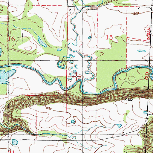 Topographic Map of Big Branch, AR