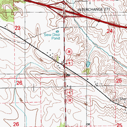 Topographic Map of Sharon Independent School (historical), IA