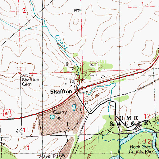 Topographic Map of Sodus School (historical), IA