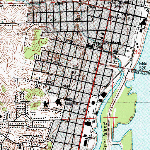 Topographic Map of South School (historical), IA