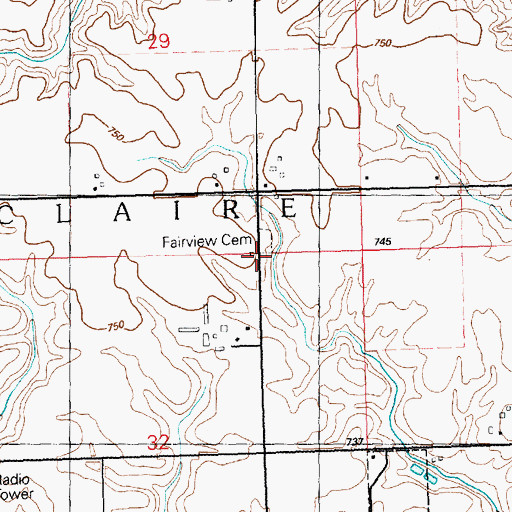 Topographic Map of Stone School (historical), IA