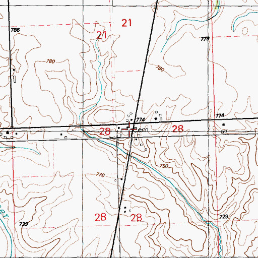 Topographic Map of Summit Church (historical), IA