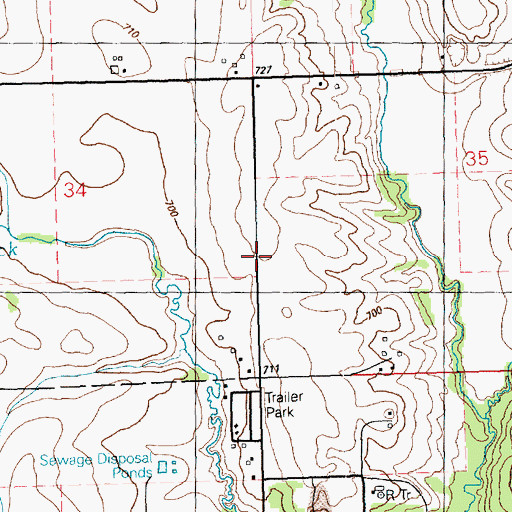 Topographic Map of Sunnyside School (historical), IA
