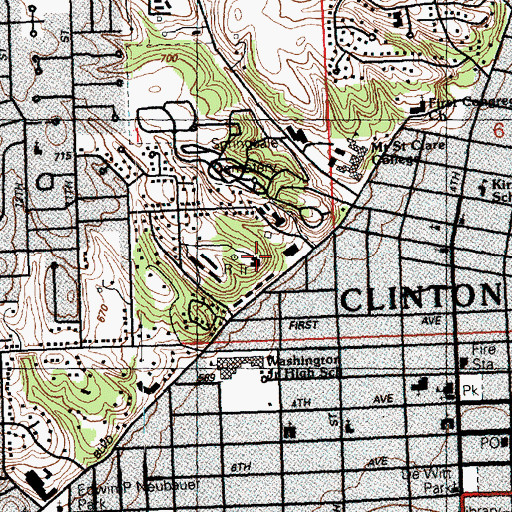 Topographic Map of Union Park (historical), IA