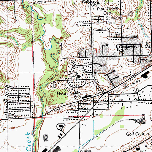 Topographic Map of Wartburg College (historical), IA