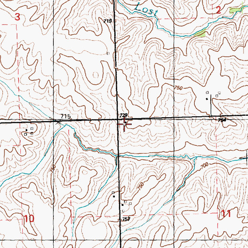 Topographic Map of West View School (historical), IA