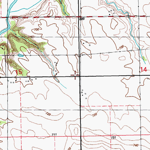 Topographic Map of White Prairie School (historical), IA