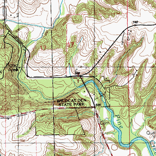 Topographic Map of Pine Mills (historical), IA