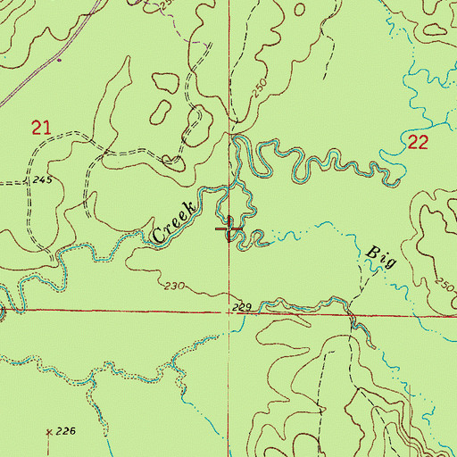 Topographic Map of Big Brushy Creek, AR