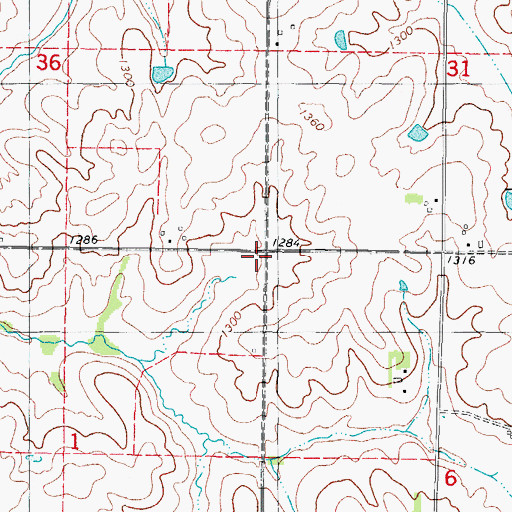 Topographic Map of Adair County, IA