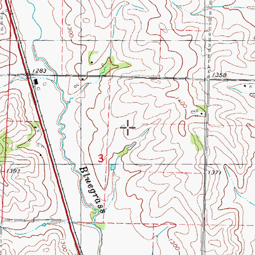 Topographic Map of Audubon County, IA