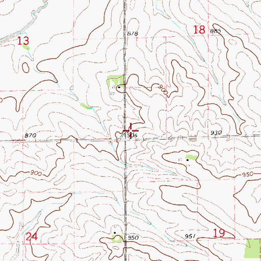Topographic Map of Benton County, IA