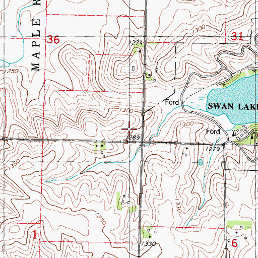 Topographic Map of Carroll County, IA