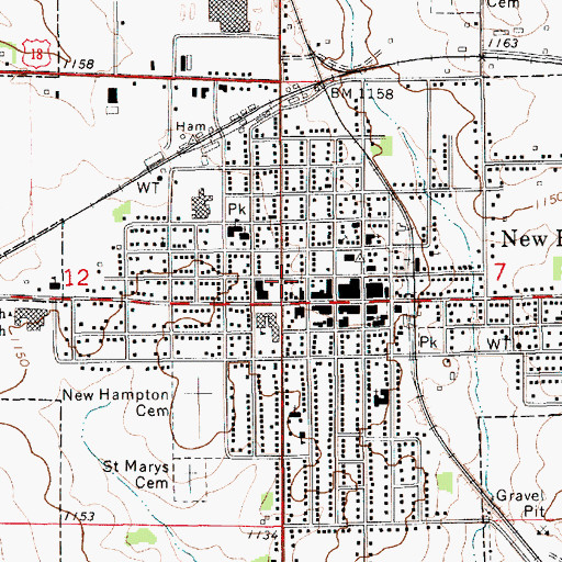Topographic Map of Chickasaw County, IA