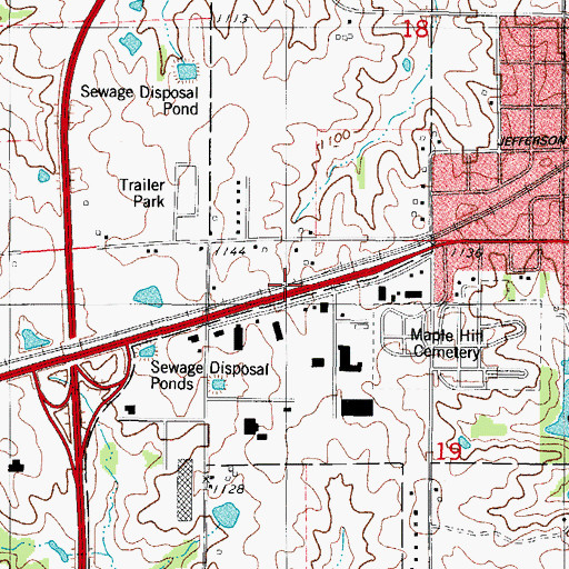 Topographic Map of Clarke County, IA