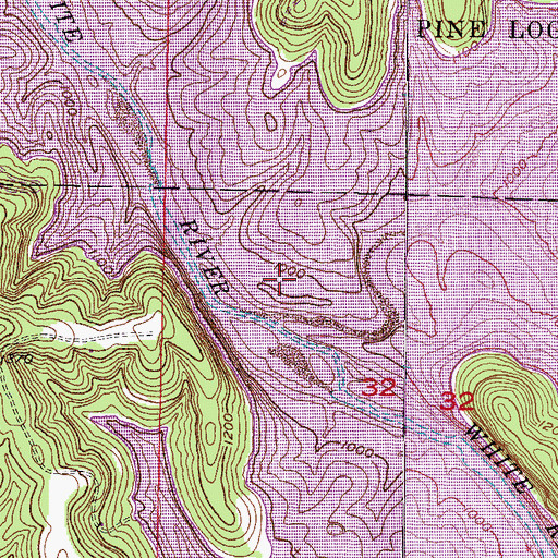 Topographic Map of Big Clifty Creek, AR