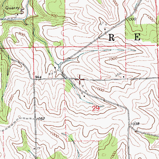 Topographic Map of Clayton County, IA