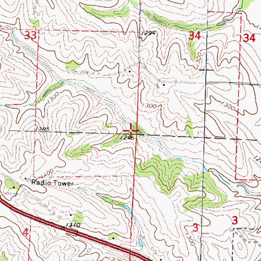 Topographic Map of Crawford County, IA