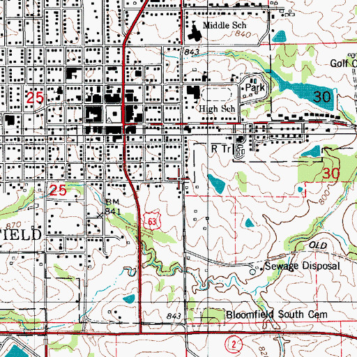 Topographic Map of Davis County, IA