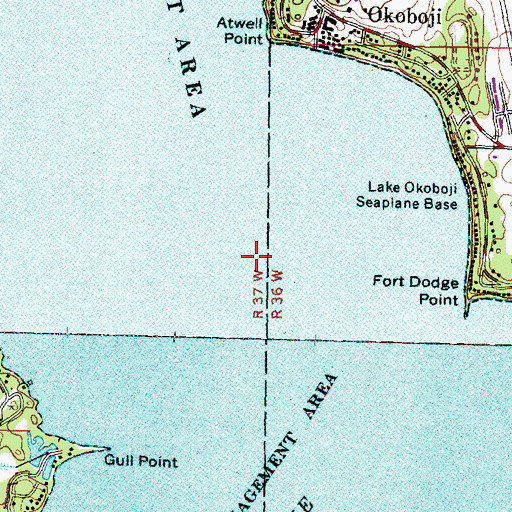 Topographic Map of Dickinson County, IA