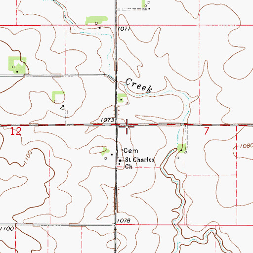 Topographic Map of Floyd County, IA