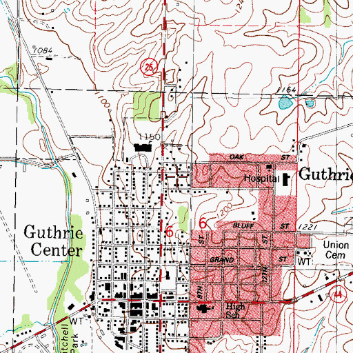 Topographic Map of Guthrie County, IA