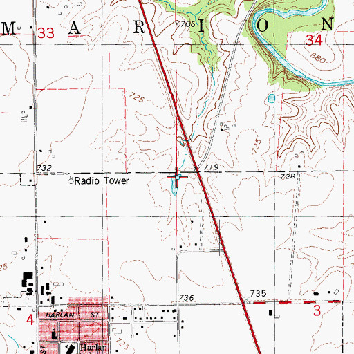 Topographic Map of Henry County, IA