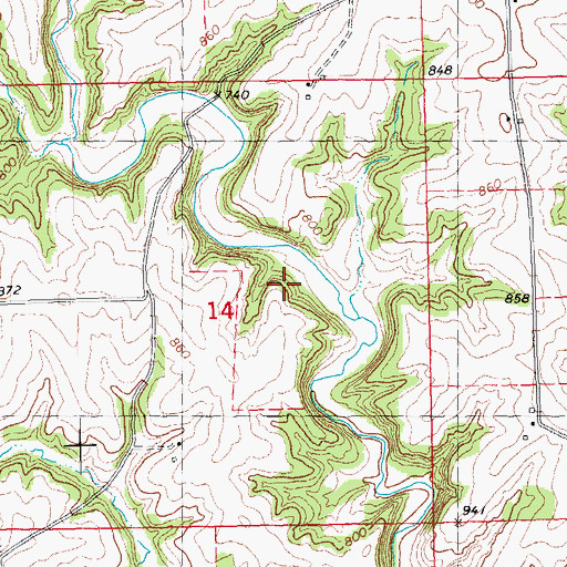 Topographic Map of Jackson County, IA